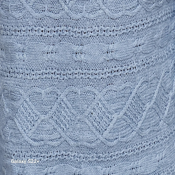 JEANNE PIERRE blue knit sweater size S - Picture 11 of 11